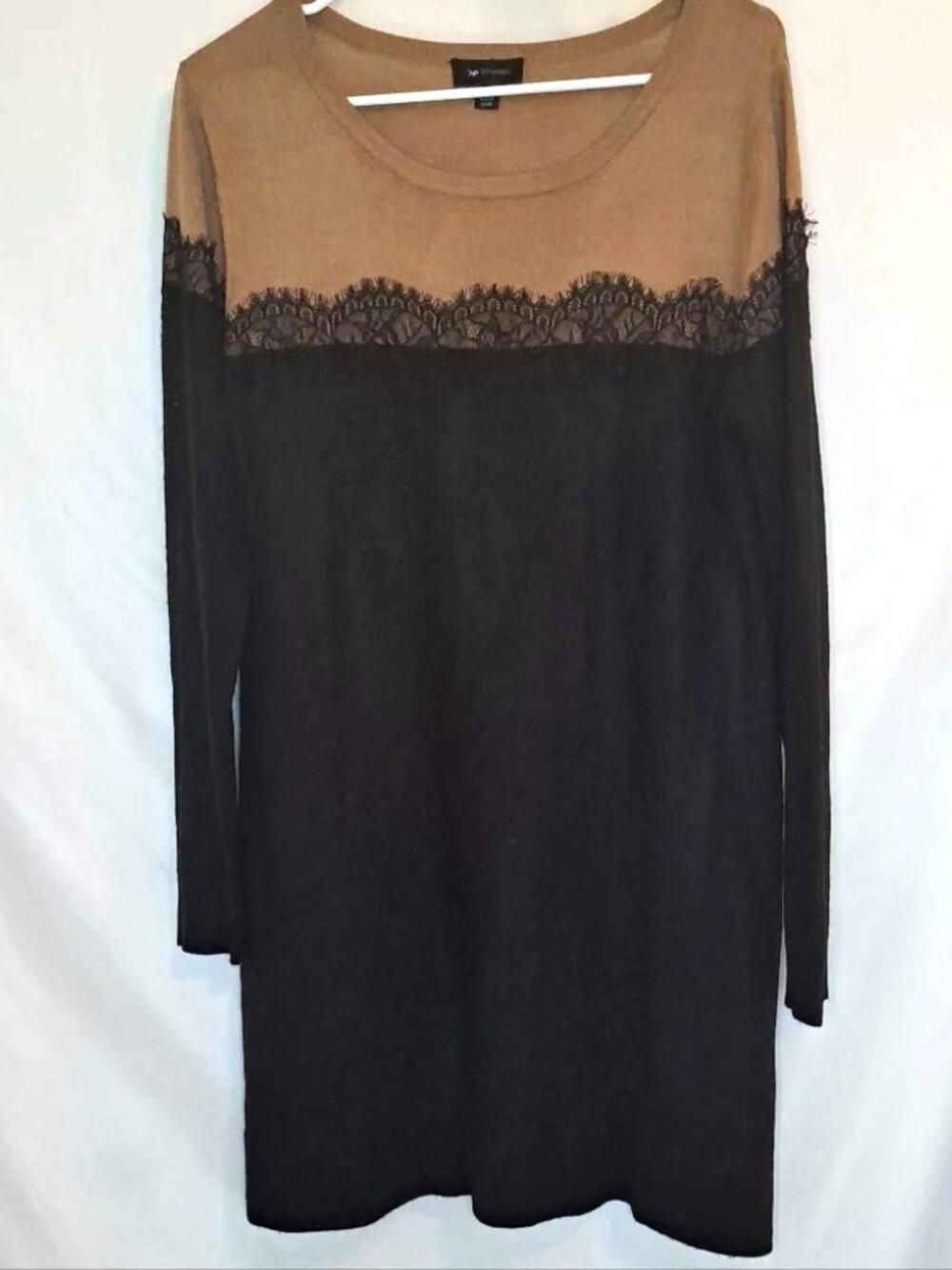 AB Studio Black & Tan Knit Sweater Dress/Tunic